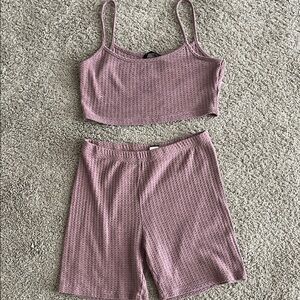SHEIN Mauve Textured Two-Piece Set